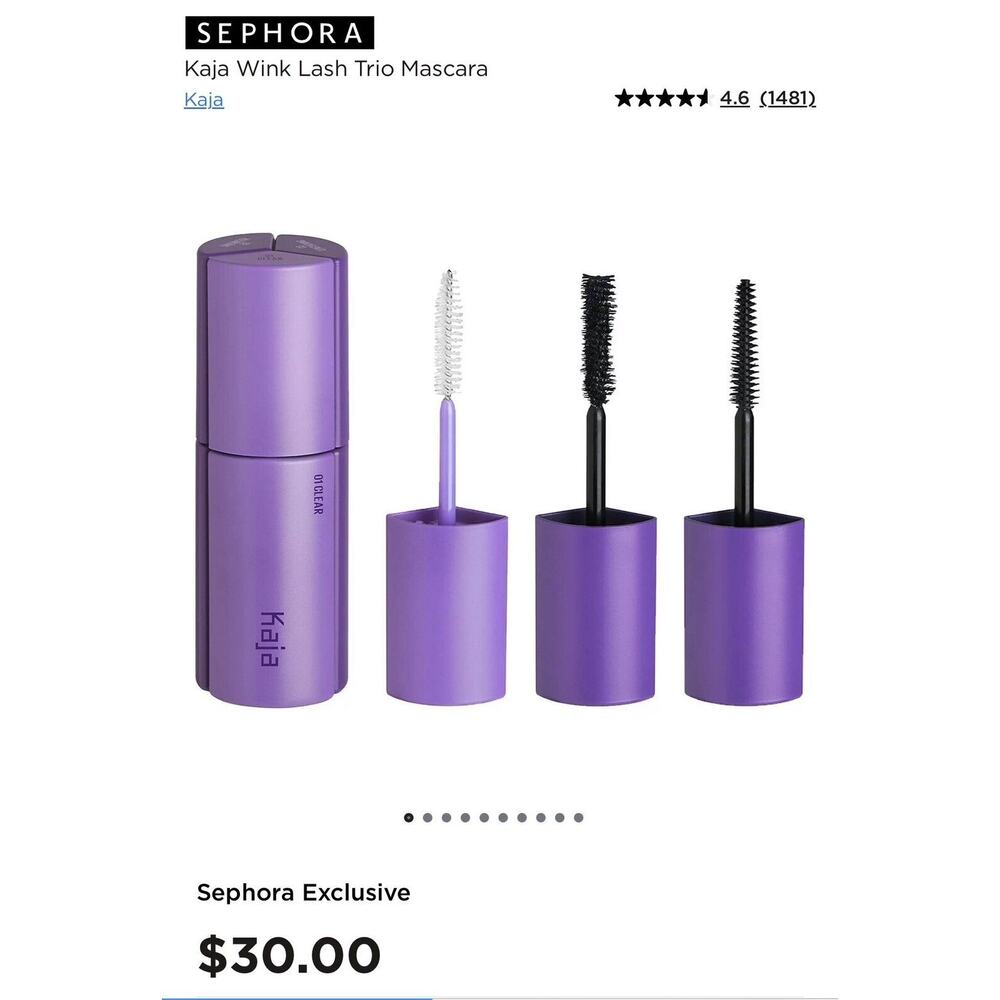 NIB Kaja 3in1 Wink Lash Trio Mascara + Lash Primer + Serum Gel ~ Clear/Black